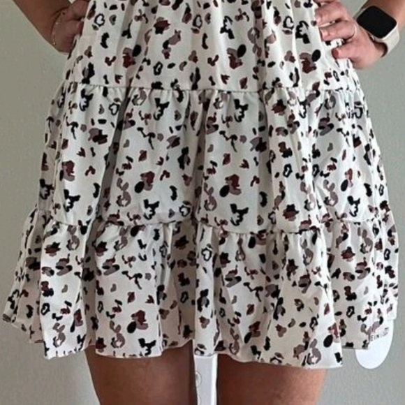 Women's Allover Print Halter Neck Ruffle Hem Tie Back Dress - Picture 7 of 7